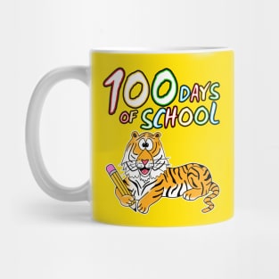 100 Days Of School Tiger Kindergarten Teacher 2022 Mug